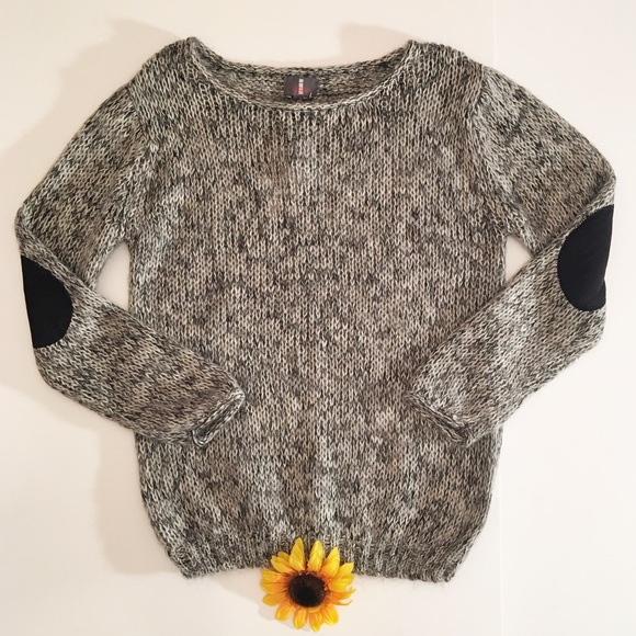 i jeans by Buffalo Sweaters - Gray/black padded elbow sweater I jeans by Buffalo